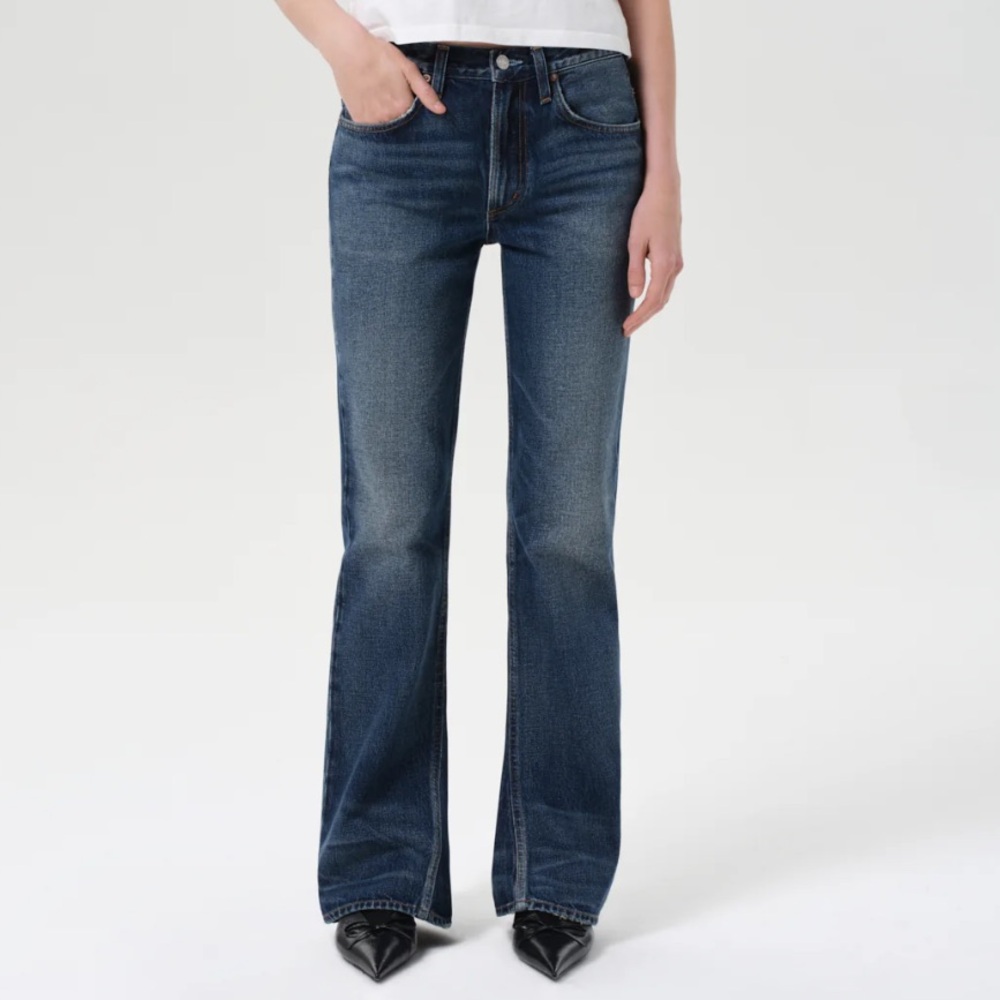 NWT Agolde Mid Rise Kick Boot Jeans Stencil